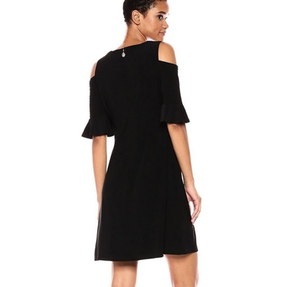 NWT Tommy Hilfiger Solid Black Cold Shoulder Dress - Picture 8 of 8
